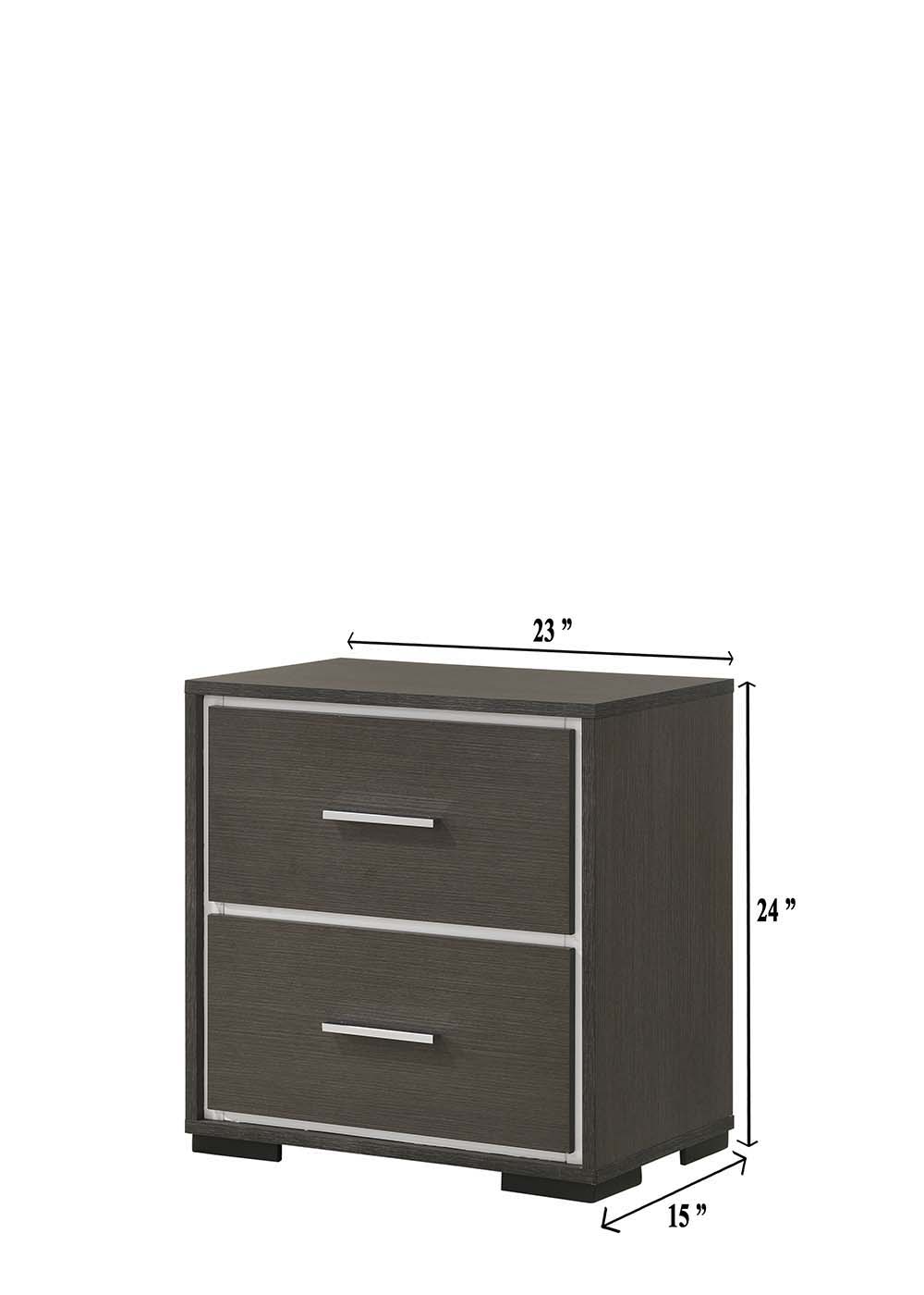 Sharpe - Nightstand - Dark Gray Crown Mark