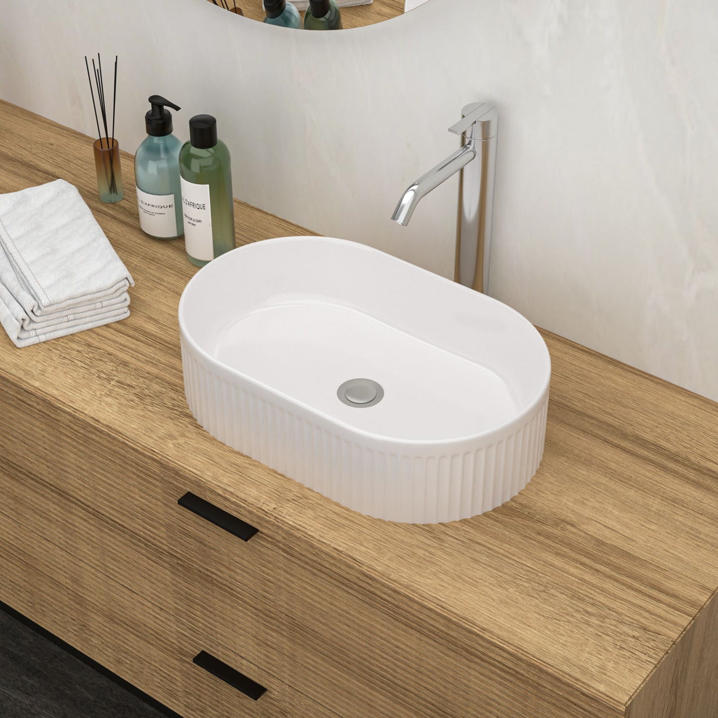 Vessel Oval Bathroom Sink - White Daily Nest