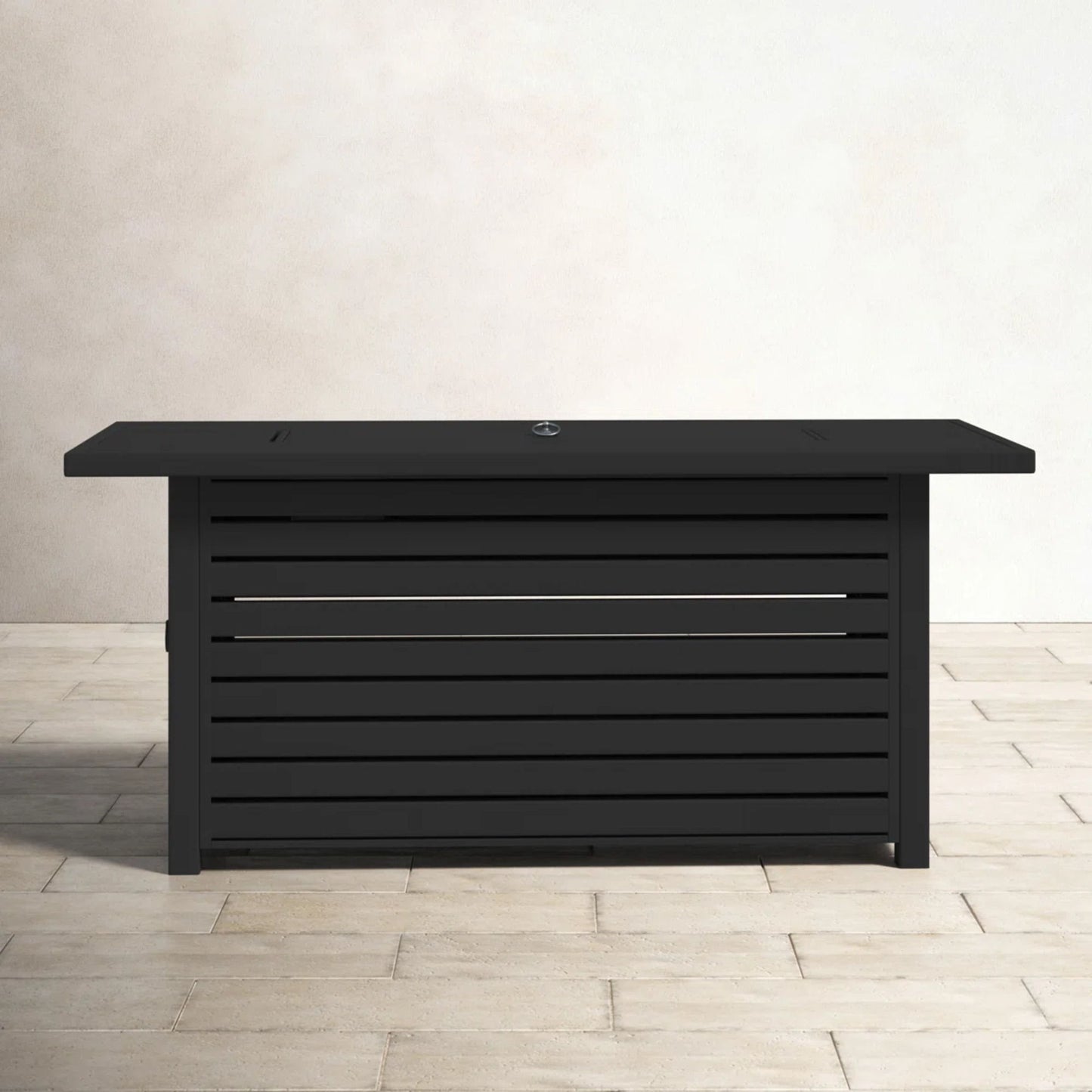 Propane / Gas Outdoor Fire Pit Table With Lid Durable Construction - Black LSI Patio Furniture