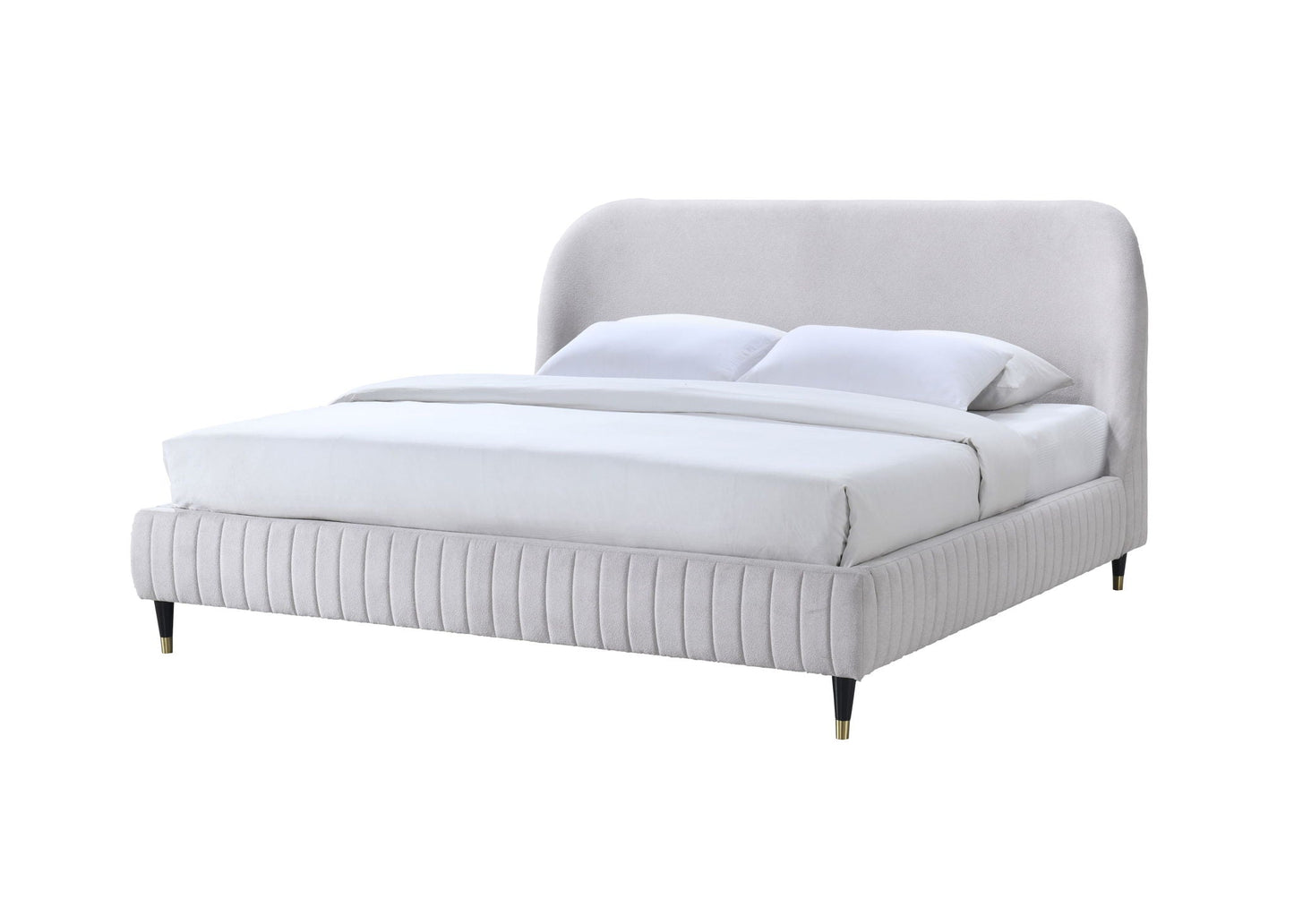 Queen Upholstered Bed - Beige Bernards Furniture