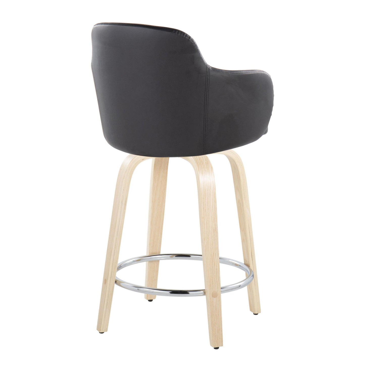 Boyne - Contemporary Fixed Height Counter Stool & Swivel With Round Footrest (Set of 2) Lumi Source
