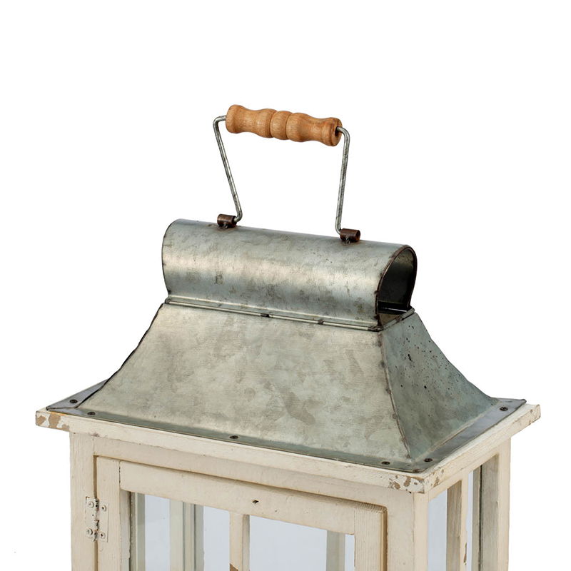 Wooden Candle Lantern Decorative, Hurricane Lantern Holder Decor For Indoor Outdoor, Home Garden Wedding - Ivory Daily Nest