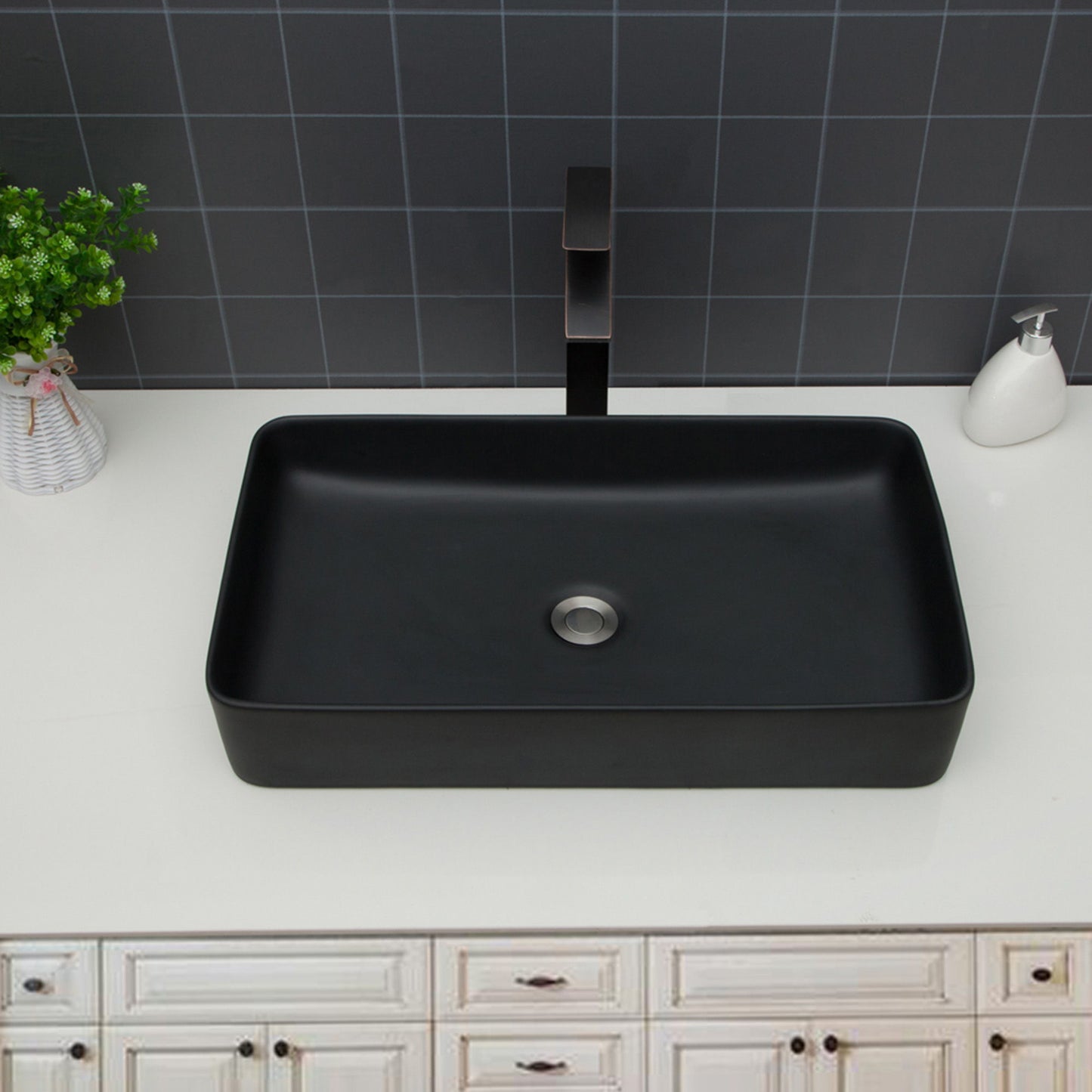 Modern Ceramic Rectangular Bathroom Vessel Sink With European Design Daily Nest