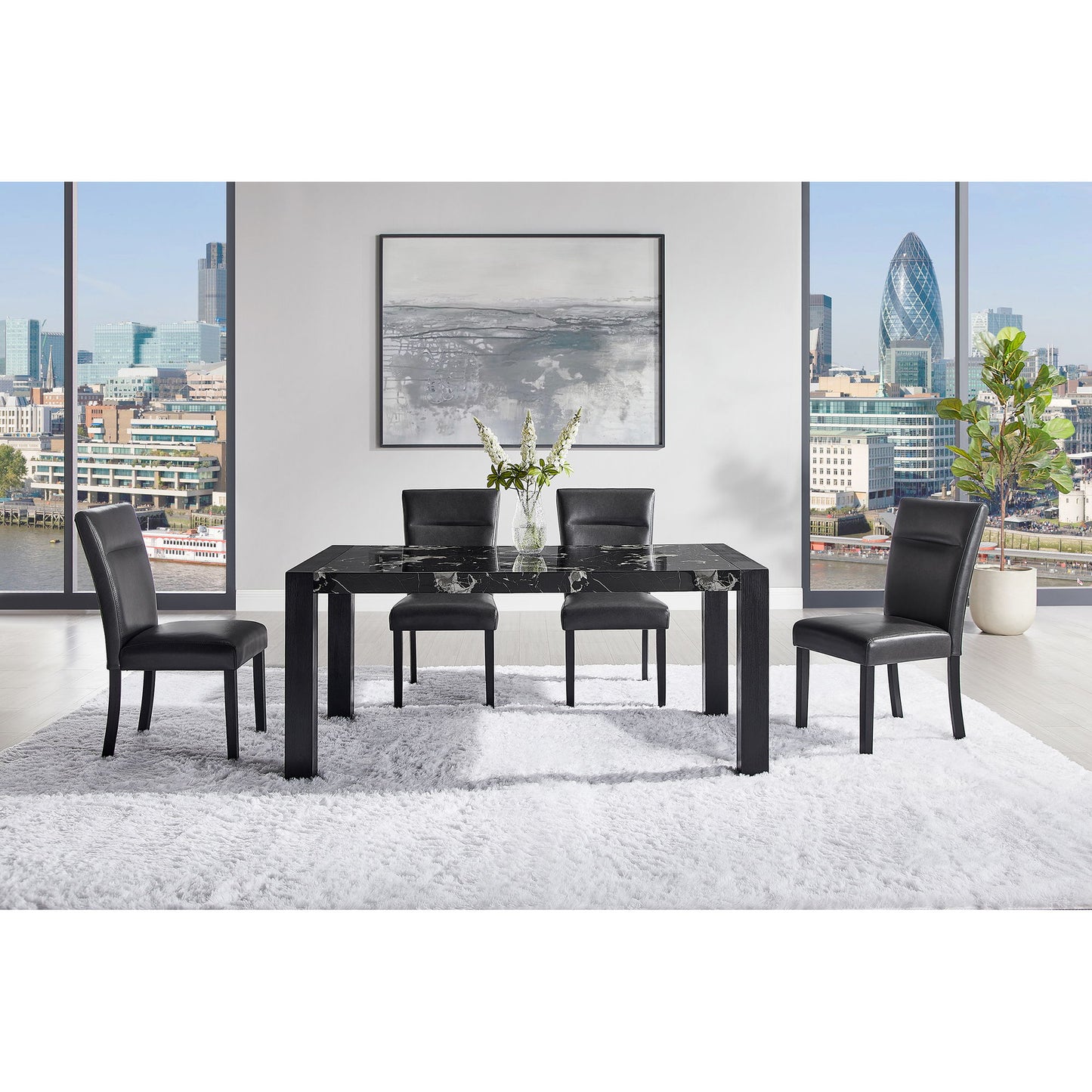 Olga - Dining Chair Set (Set of 2) - Charcoal Black Global Furniture USA