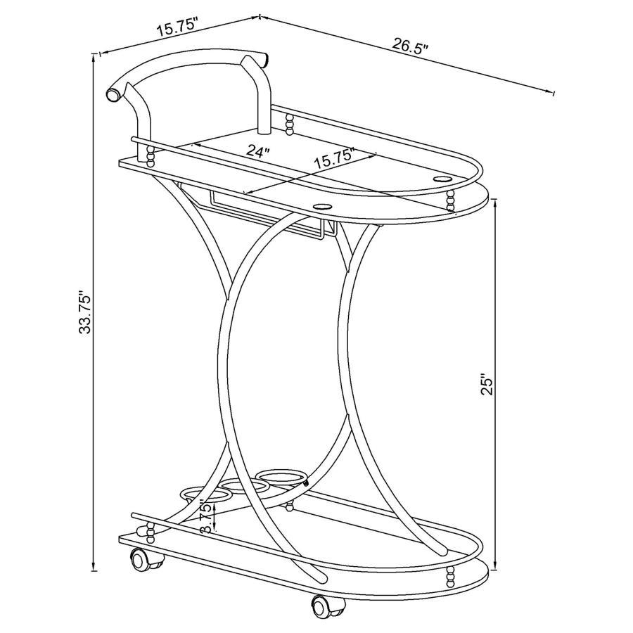 Elfman - 2-Shelve Serving Cart CoasterEveryday