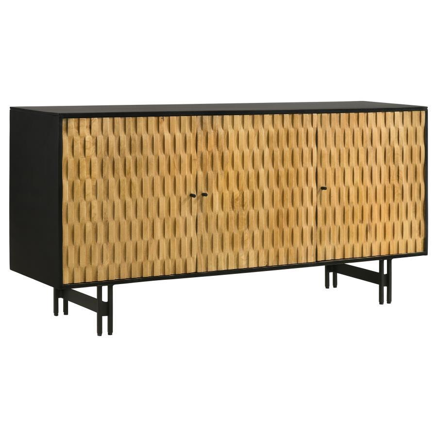 Aminah - 3 Door Wood Accent Cabinet - Natural And Black Coaster Fine Furniture