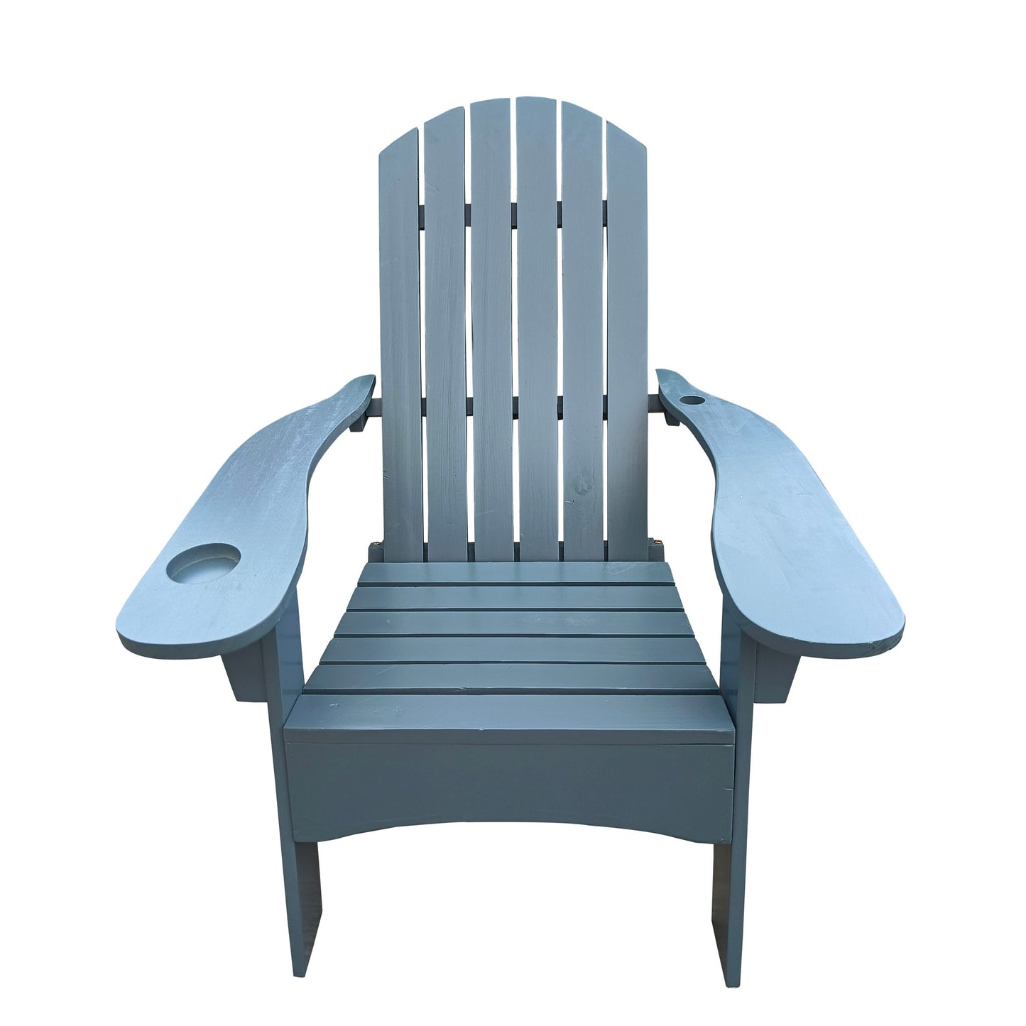 Outdoor Or Indoor Wood Adirondack Chair With An Hole To Hold Umbrella, On The Arm Home Essentials