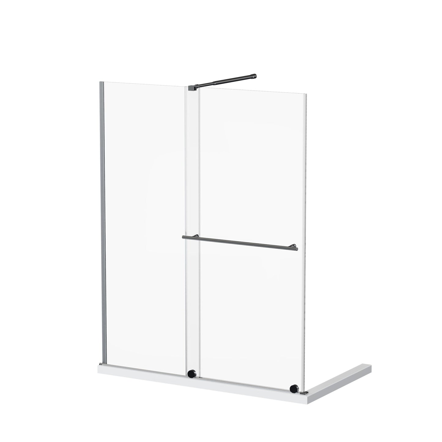 Guyou Glass Shower Door, Sliding Door Dual Usage - Chrome Daily Nest