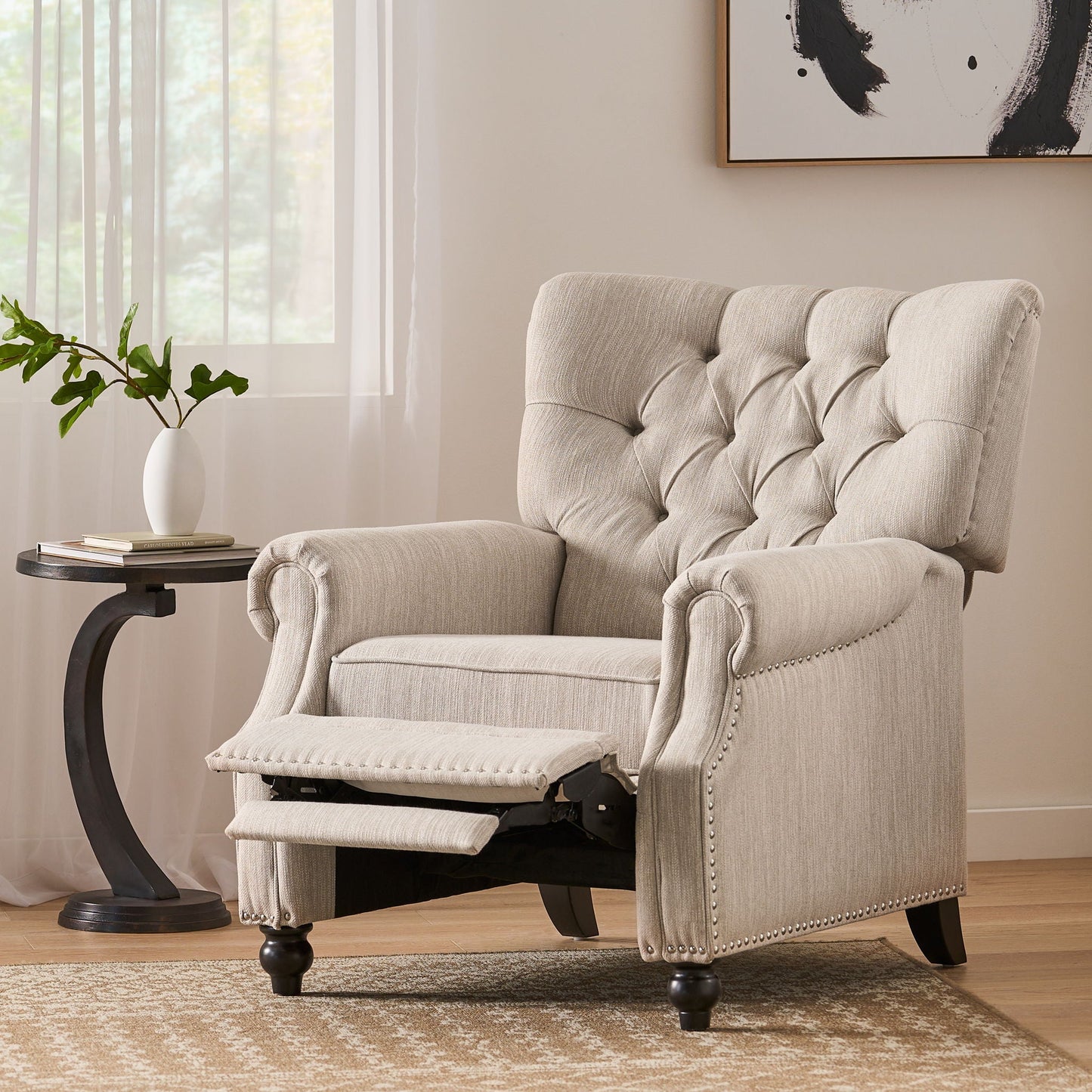 Welch - Contemporary Tufted Pushback Recliner Noble House