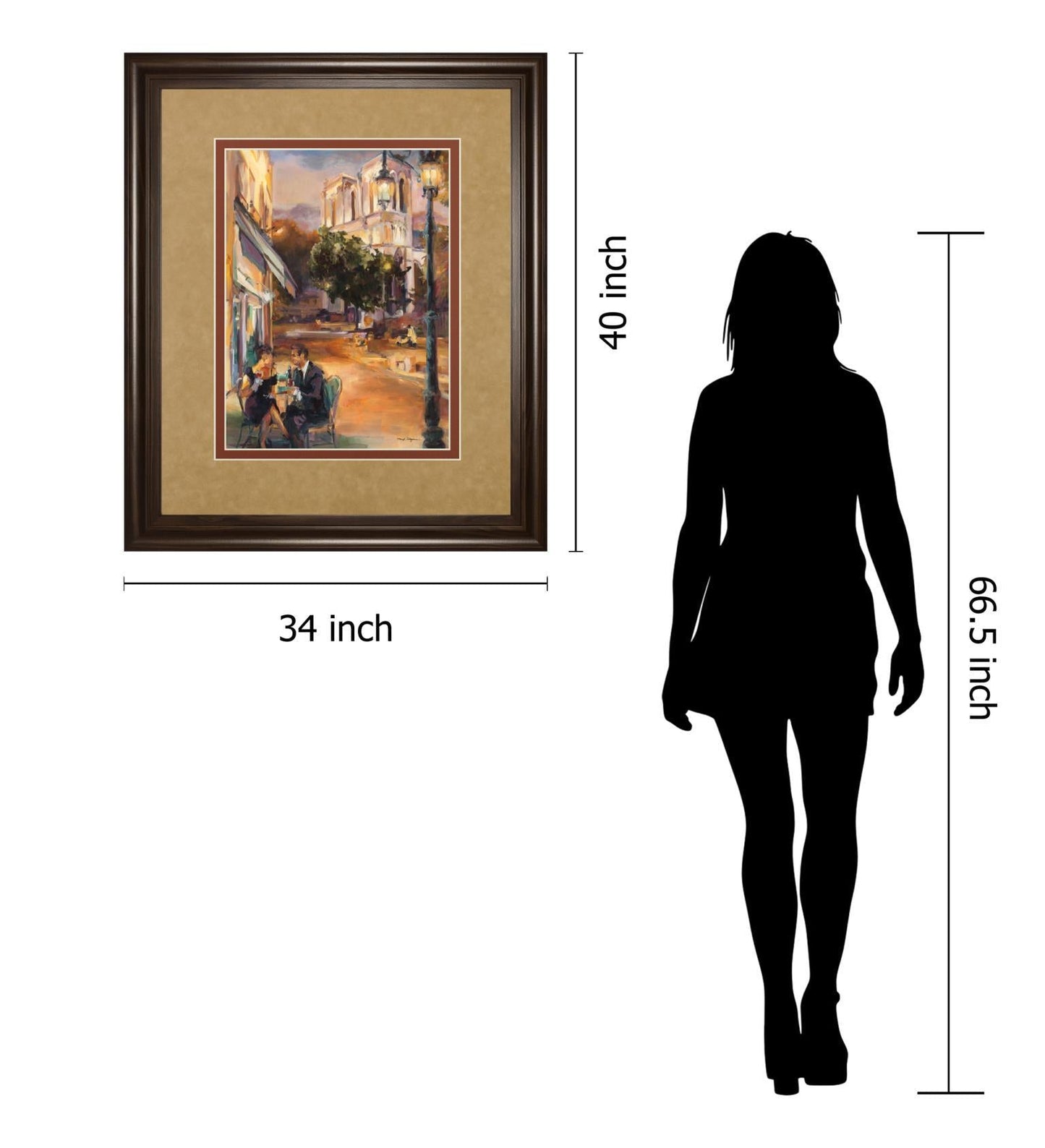 Twilight Time In Paris By Marilyn Hageman - Framed Print Wall Art - Gold Classy Art