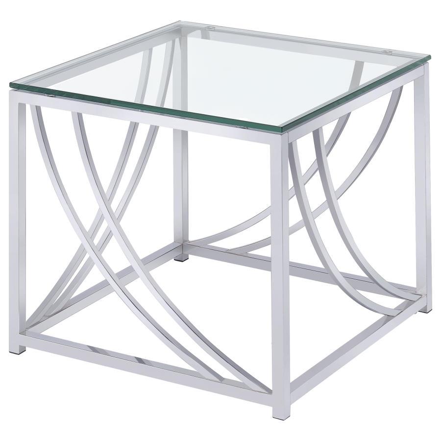 Lille - 2 Piece Glass Top Coffee And End Table Set - Chrome Coaster Fine Furniture