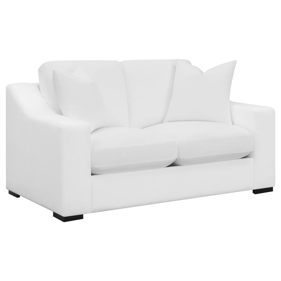 Ashlyn - Upholstered Sloped Arm Loveseat - White CoasterElevations