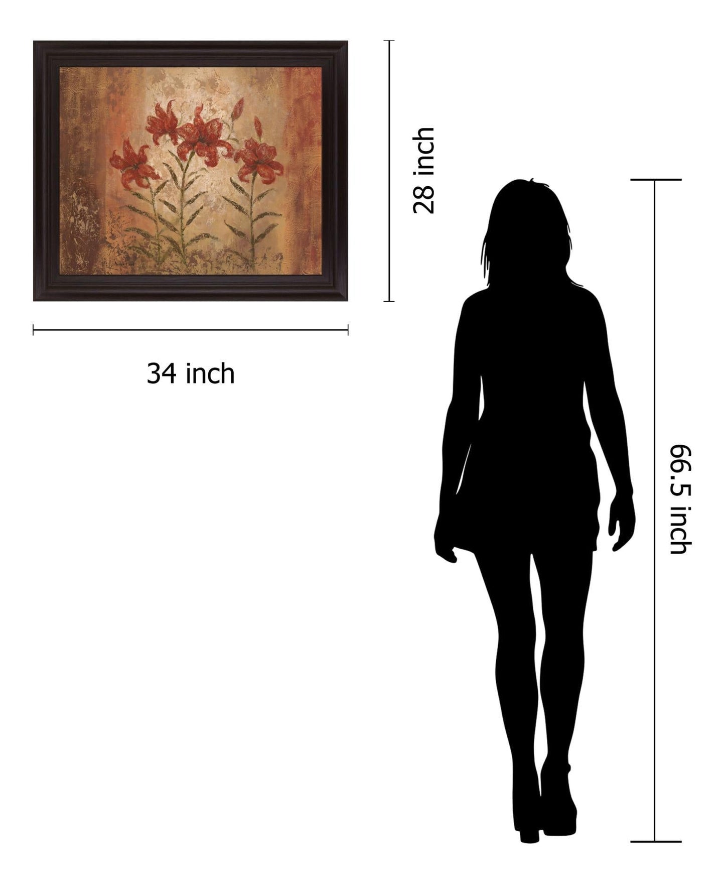 Amber Lily Trio - 28" x 34" Framed Wall Art Classy Art