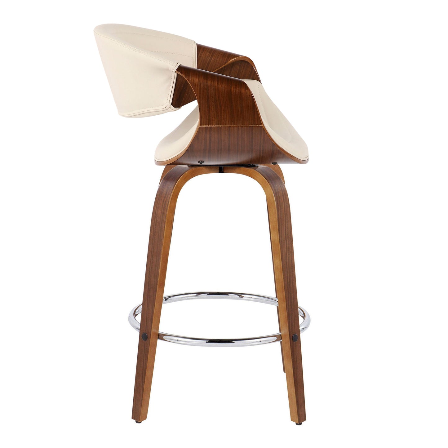 Symphony - Mid Century Modern Fixed Height Counter Stool & Swivel With Round Footrest (Set of 2) Lumi Source