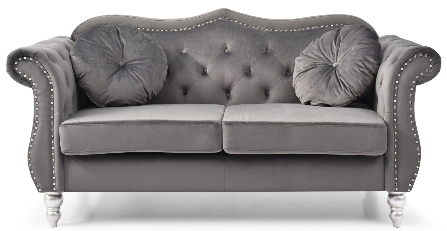 Stylish Flared Arm Loveseat Glory Furniture