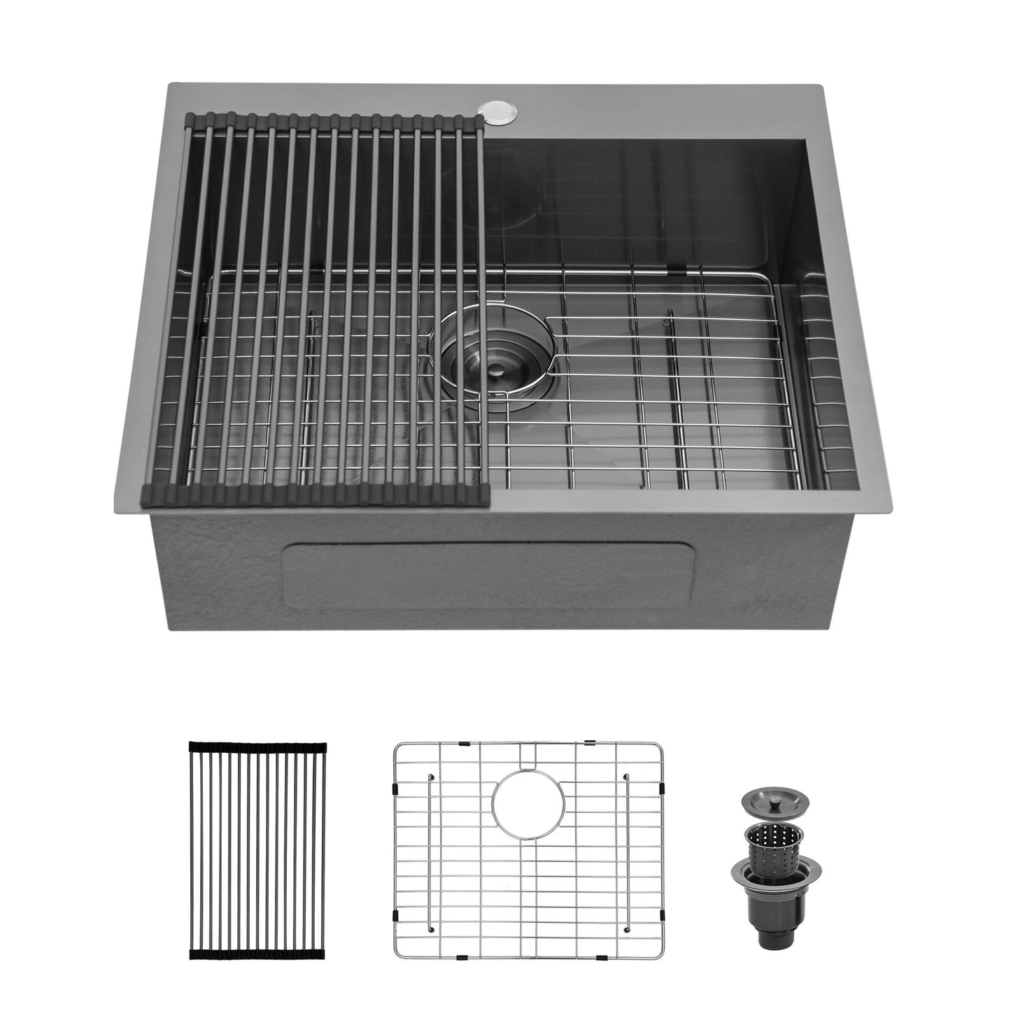 Drop In Kitchen Sink, 16 Gauge Stainless Steel, Topmount Daily Nest