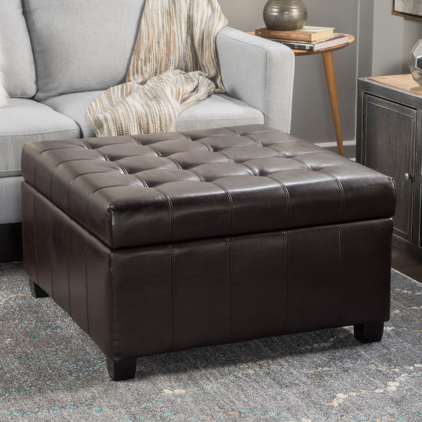 Isabella - Contemporary Ottoman With Storage Noble House