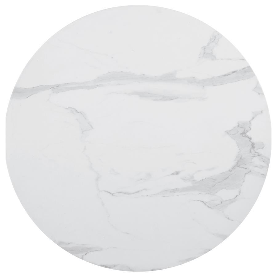 Arkell - Round Faux Marble Top Dining Table CoasterEveryday