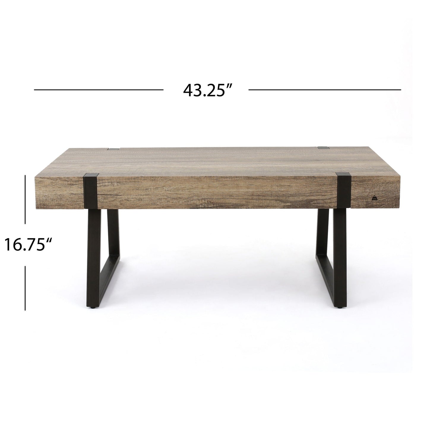 Abitha - Coffee Table With Industrial Powder Coated Metal Legs Noble House