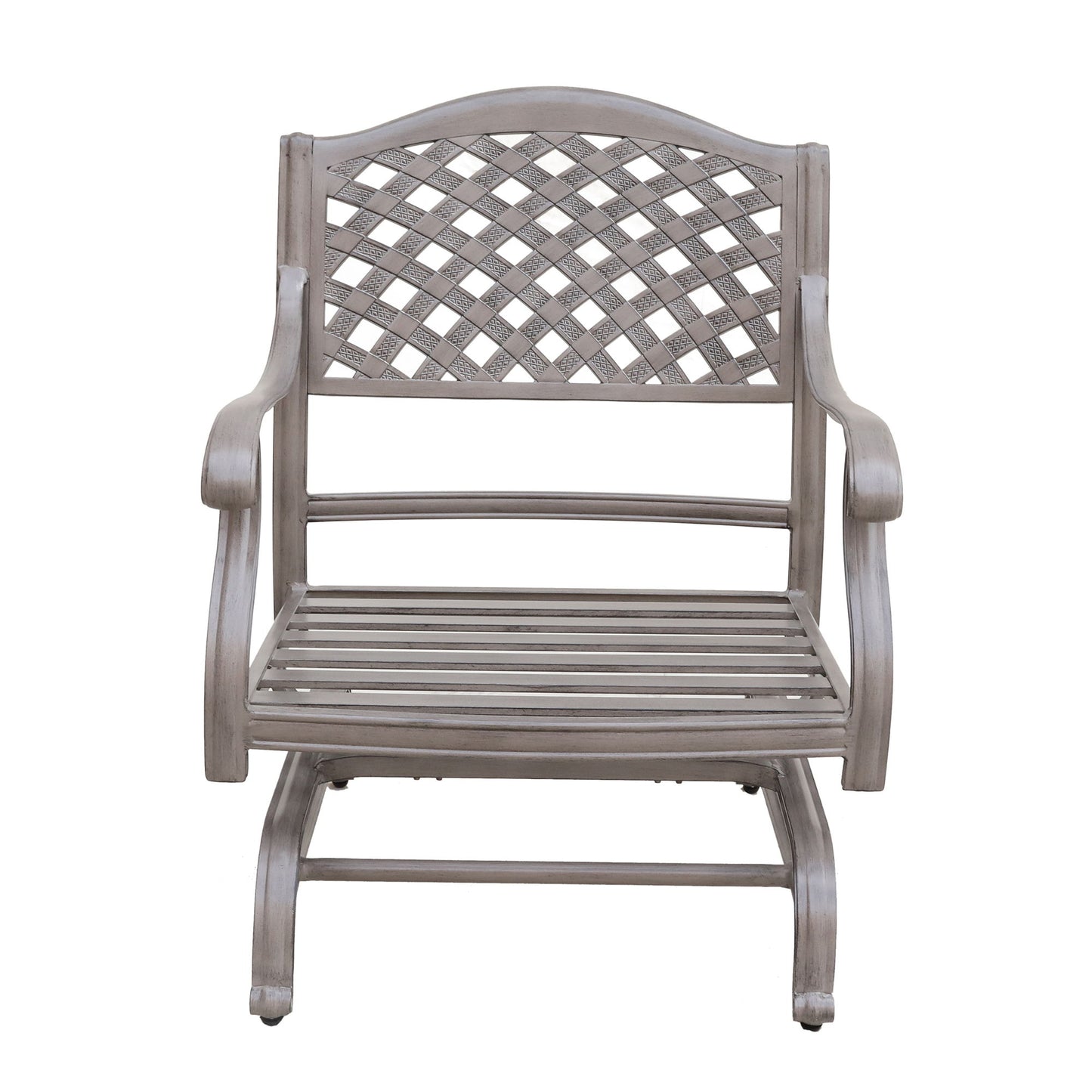 Cast Aluminum Club Motion Chair With Cushion (Set of 2) - Gray Home Essentials