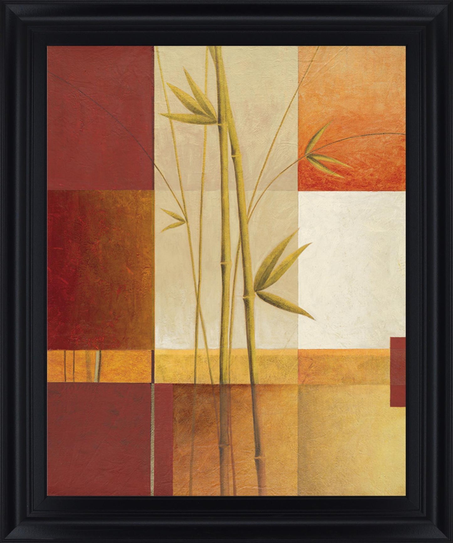 Autumn Bamboo Fusion - 28" x 34" Framed Wall Art Classy Art