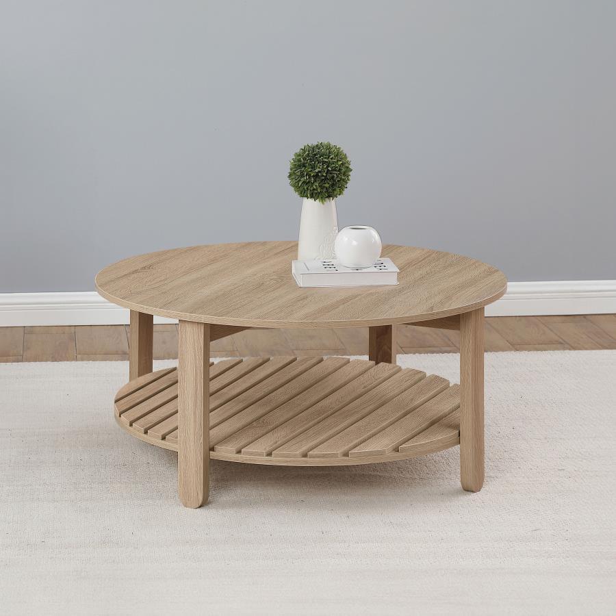 Fowler - 1 Shelf Round Engineered Wood Table Coaster Fine Furniture