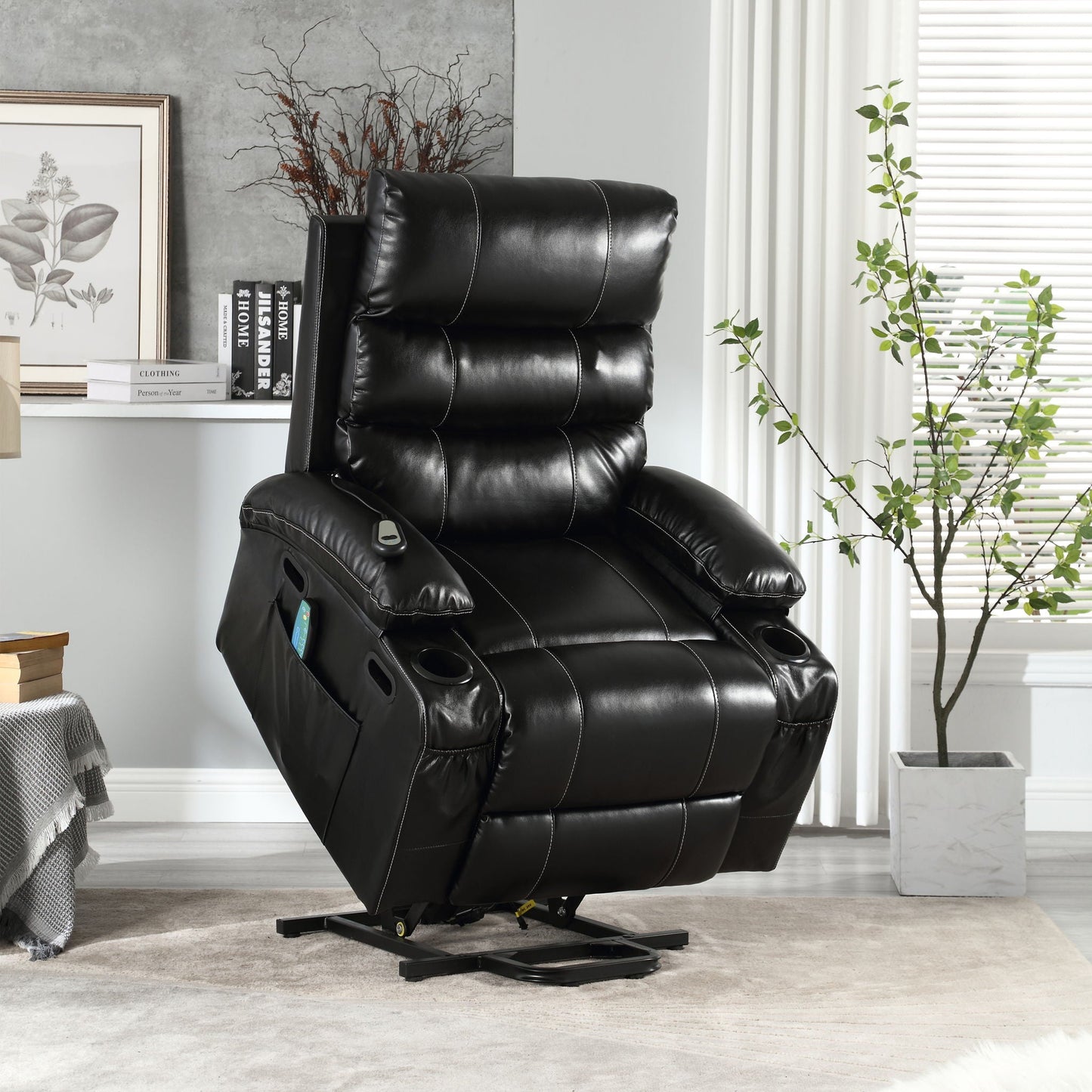Cozy Electric Power Lift Recliner Chair Sofa For Elderly With Vibration Massage And Lumbar Heat Home Essentials