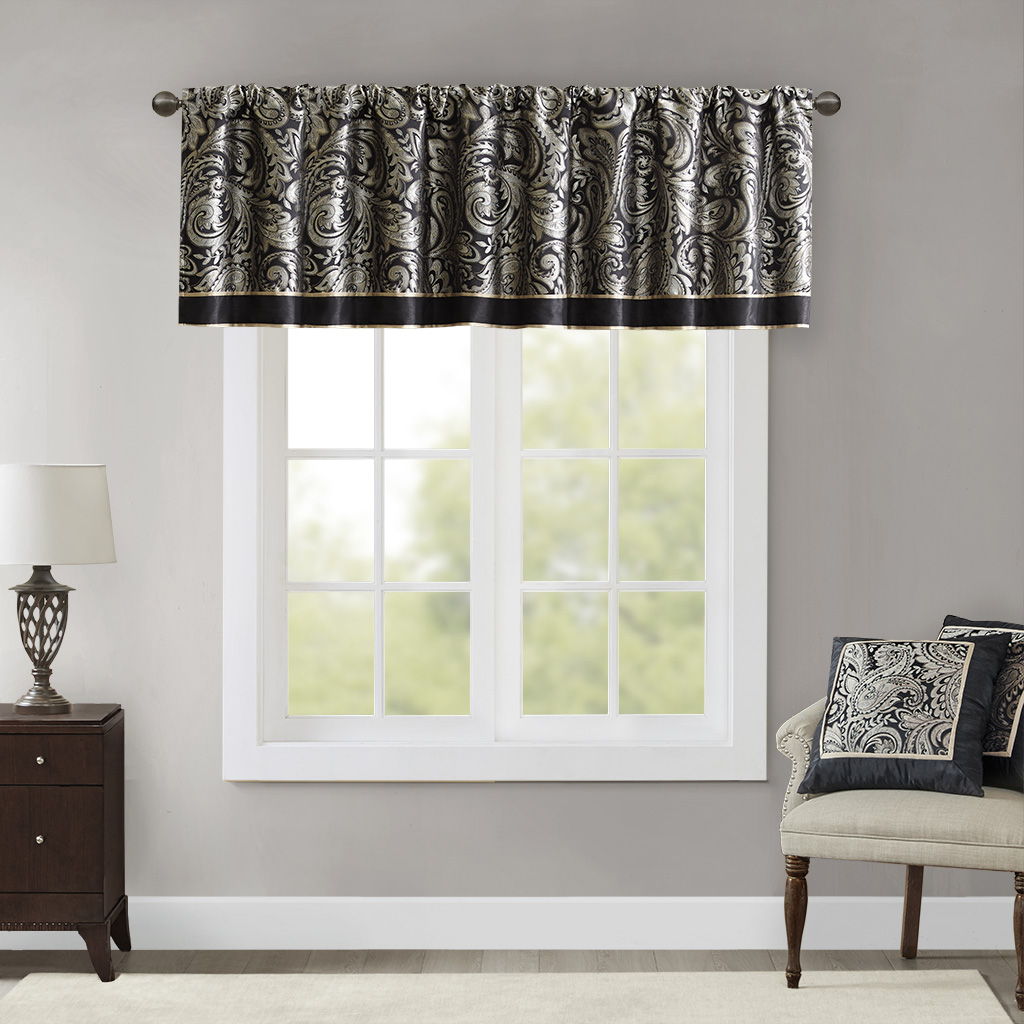 Aubrey - Window Valance - Black Madison Park