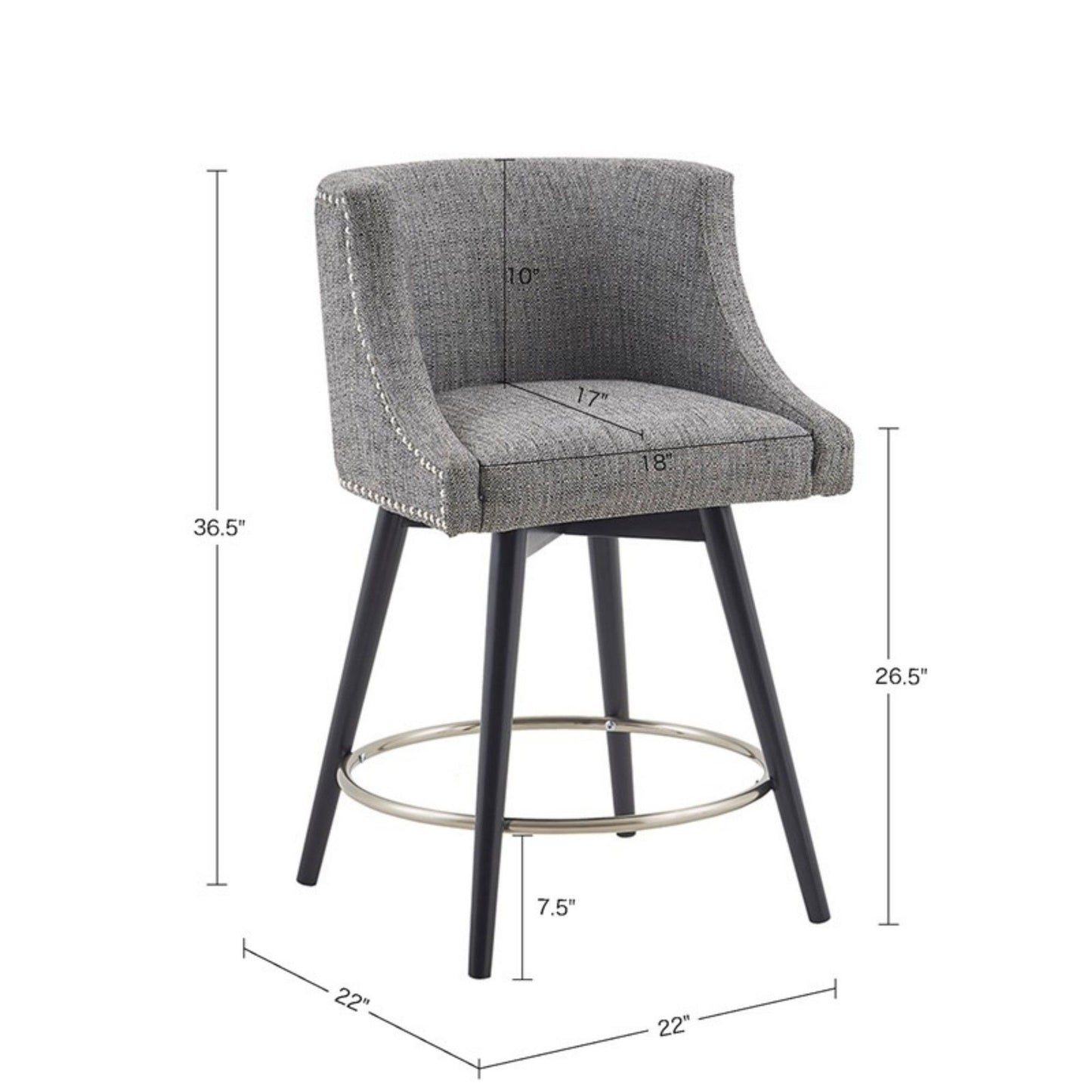 Mateo - Swivel Counter Stool - Gray JLA