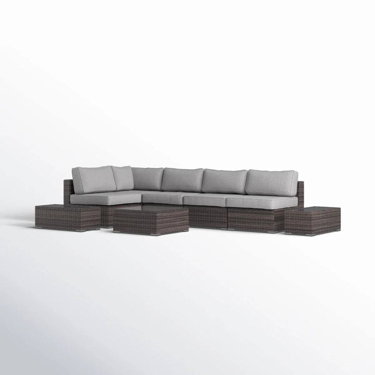 Wicker Sectional Seating Group With Plush Cushions LSI Patio Furniture