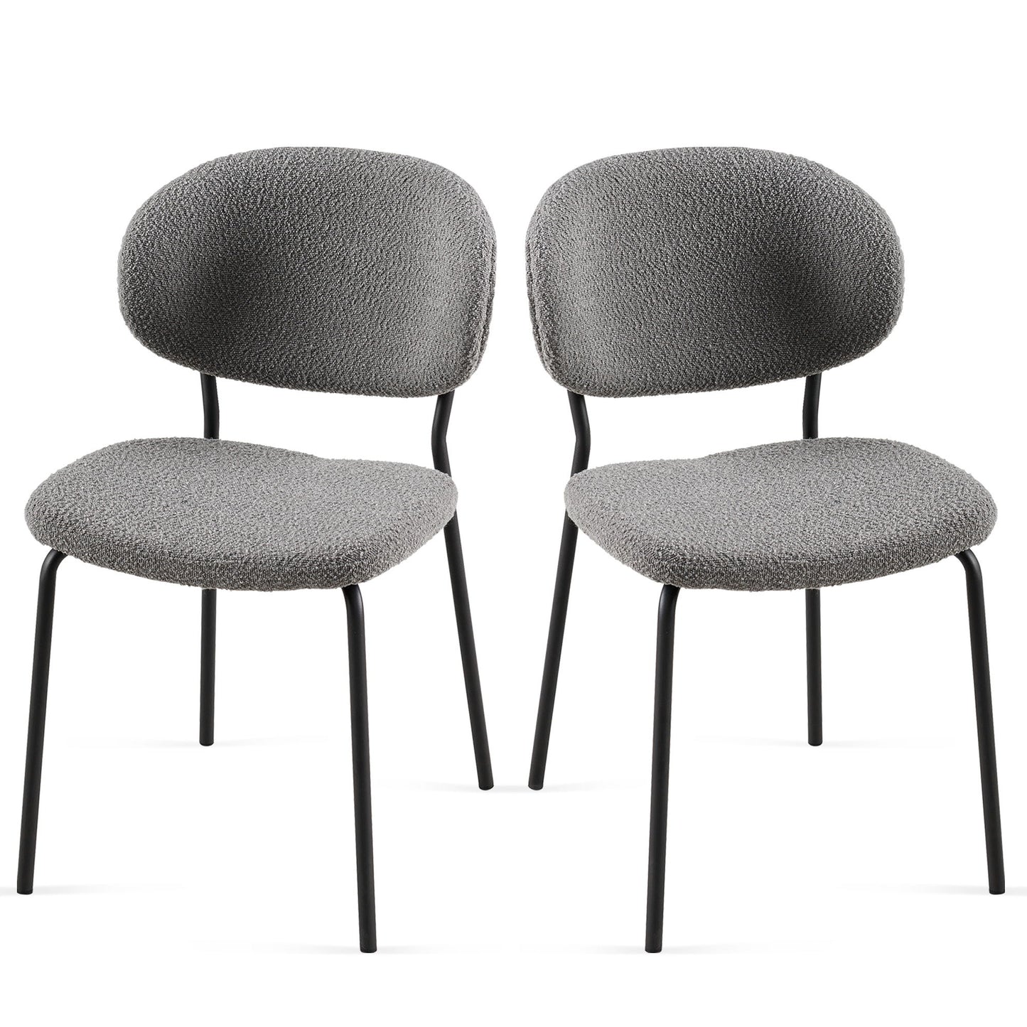 Boucle Dining Chairs, Dining Chairs With Metal Legs For Dining Room, Kitchen, Living Room Home Essentials