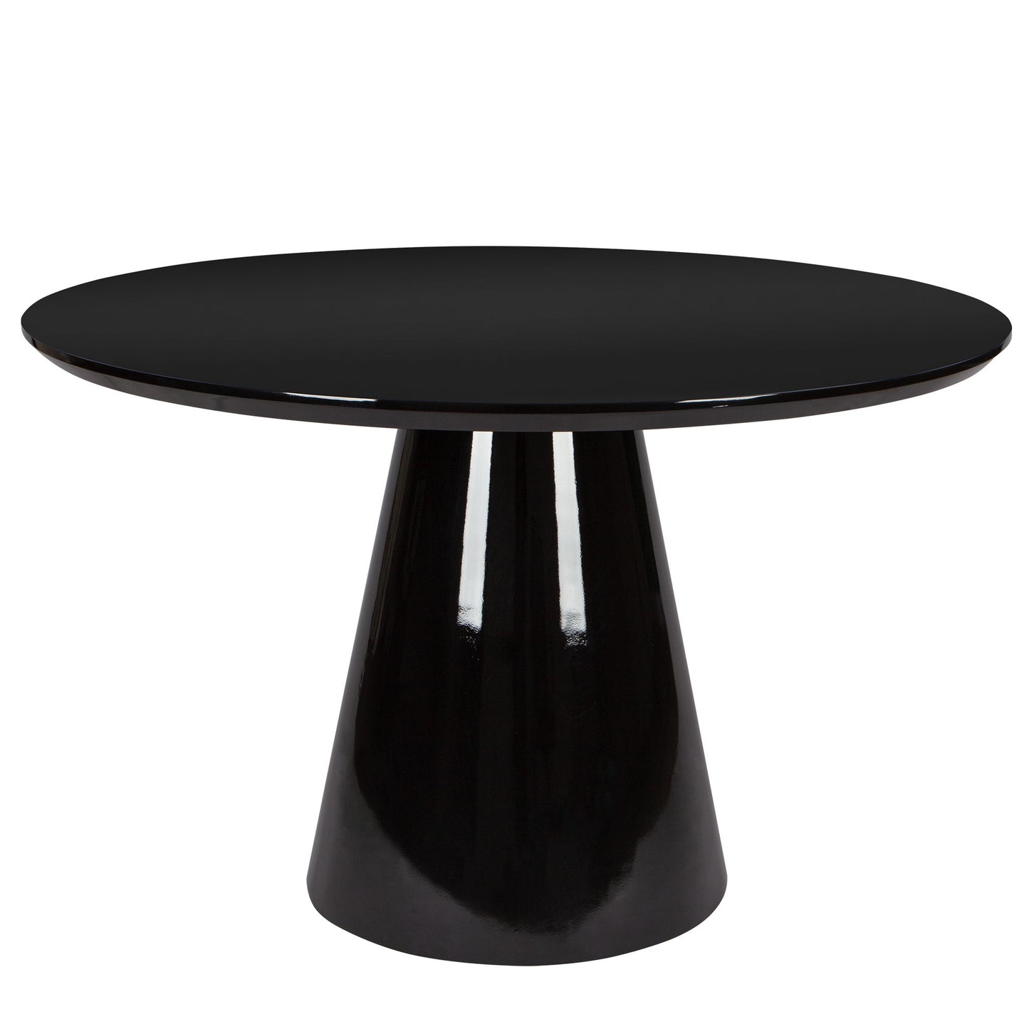 Modern High Gloss Minimalist Round Dining Table - Black Home Essentials