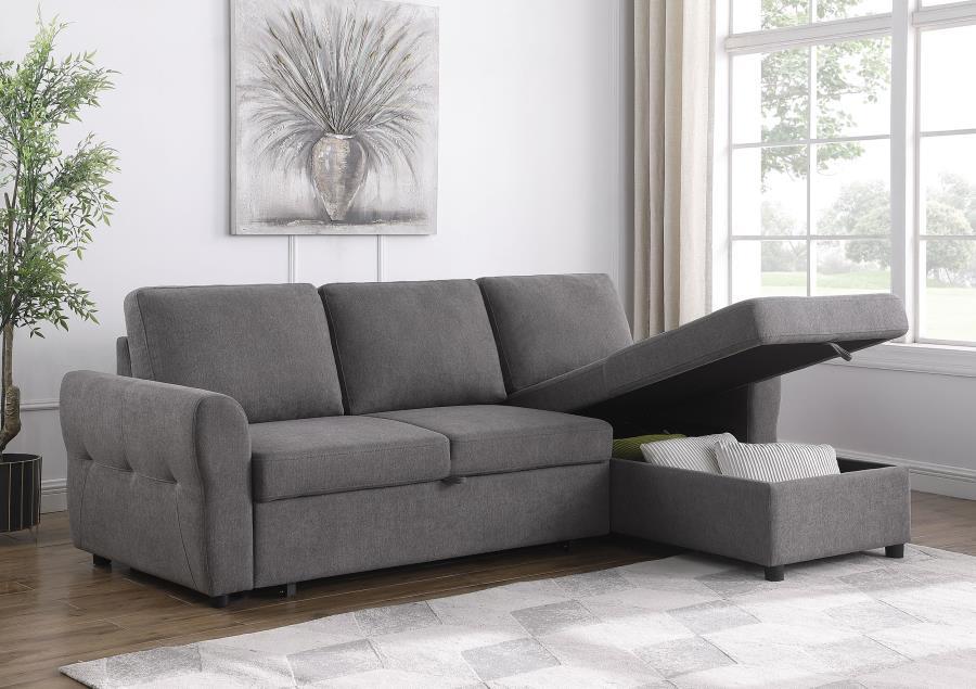 Samantha - Upholstered Storage Sleeper Sectional Sofa Coaster Fine Furniture