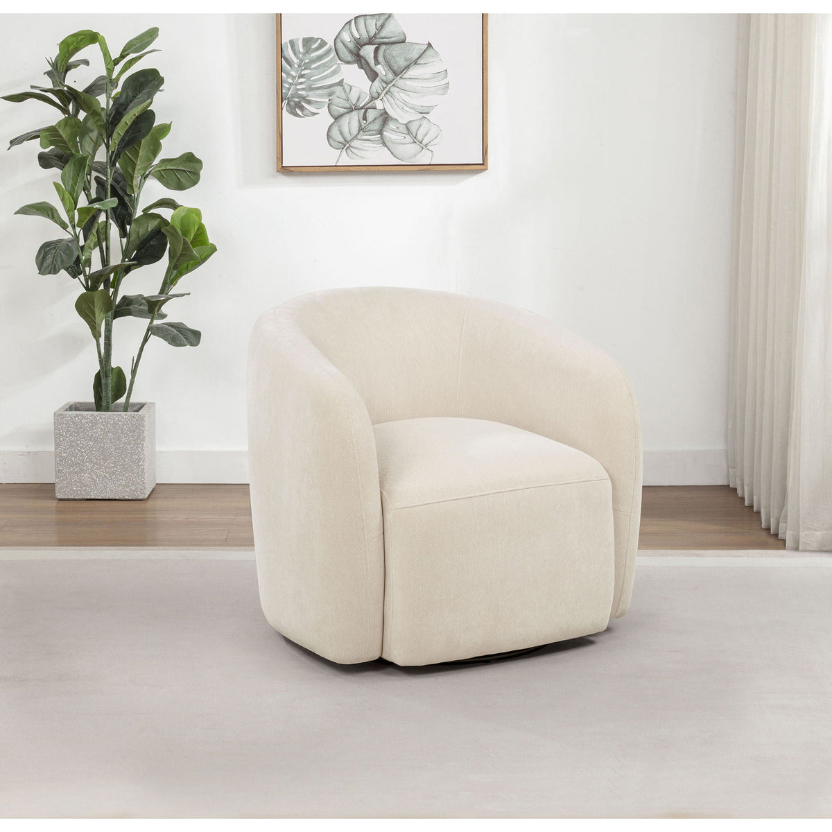 Stanley - Swivel Accent Chair - Beige Furniture Max