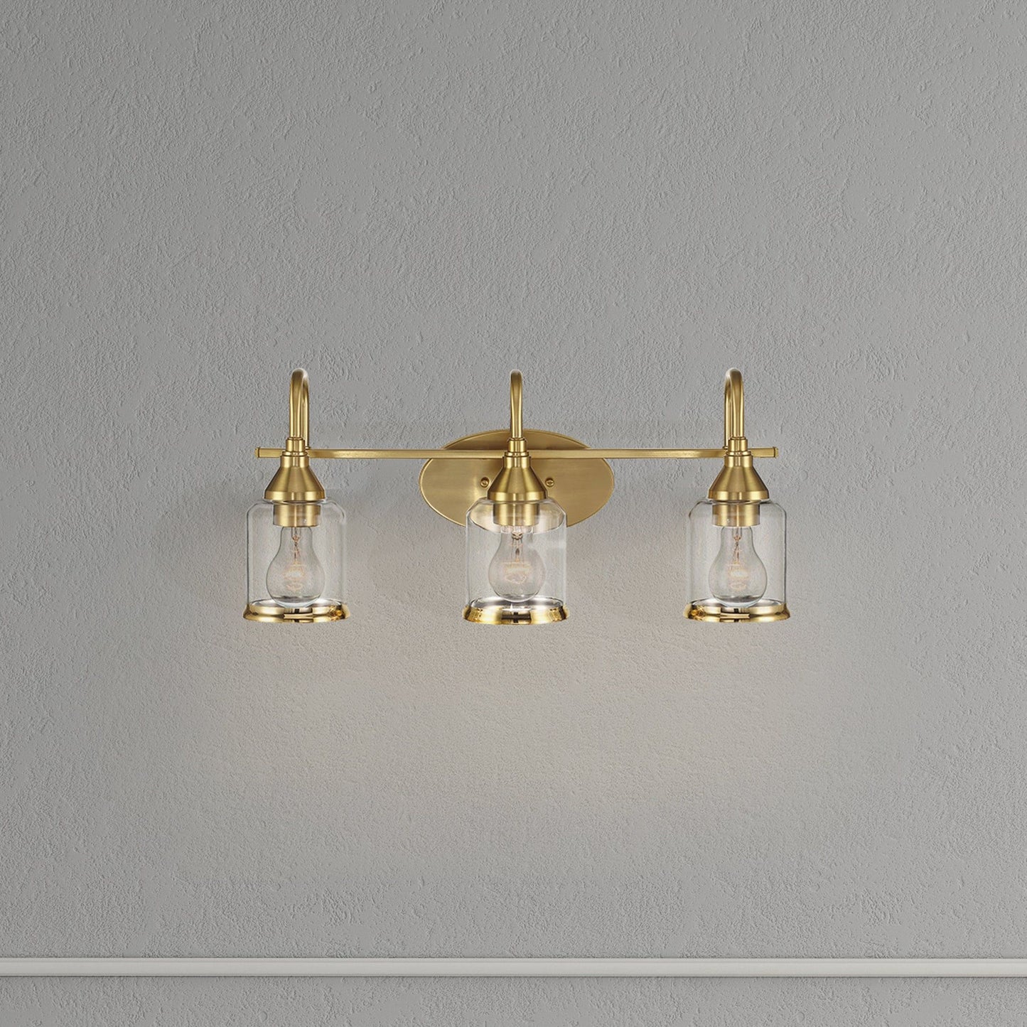 Twilight - 3 Lights Brush Contemporary Vanity Light - Clear / Gold Ashcroft Furniture