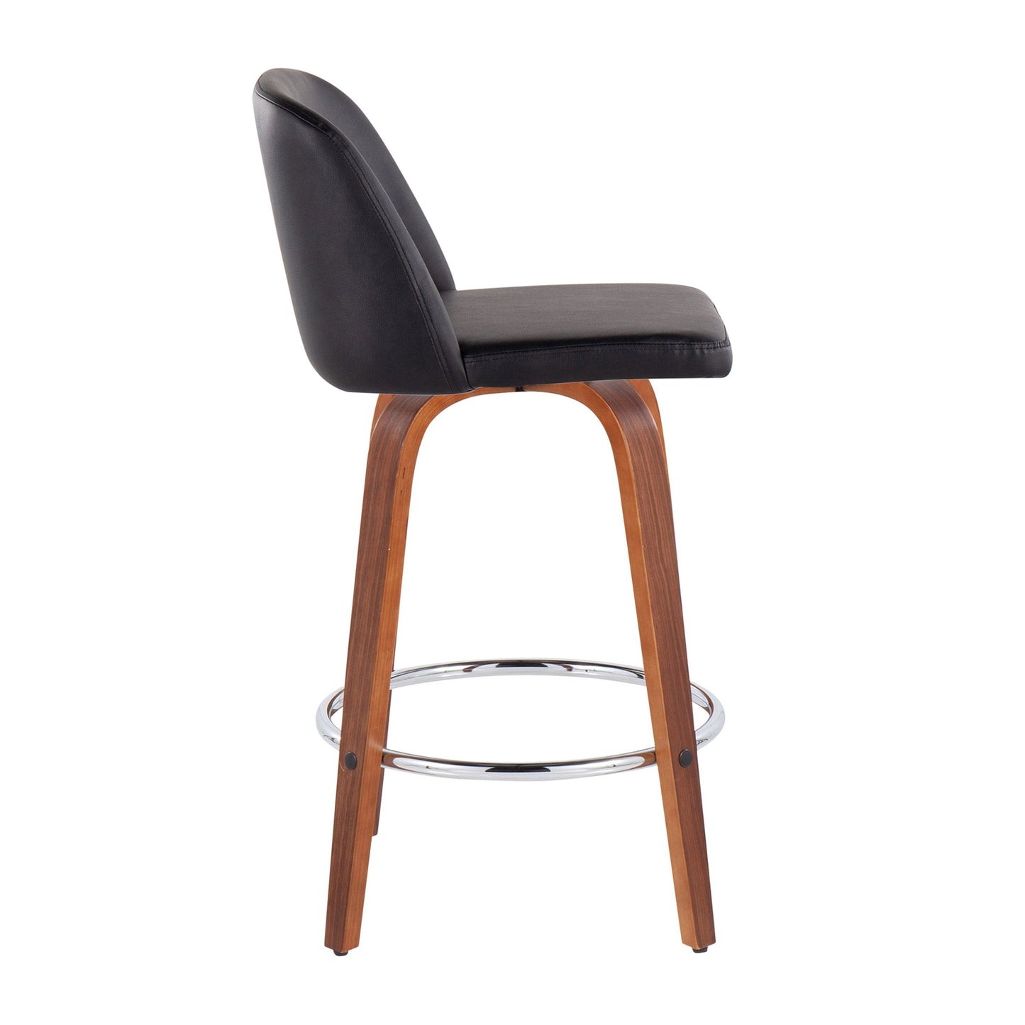 Toriano - Mid-Century Modern Fixed Height Counter Stool With Round Footrest (Set of 2) Lumi Source