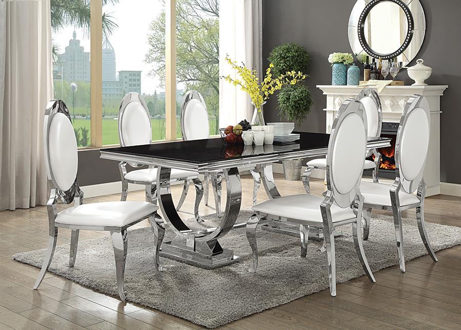 Antoine - Rectangular Glass Top Dining Set CoasterElevations