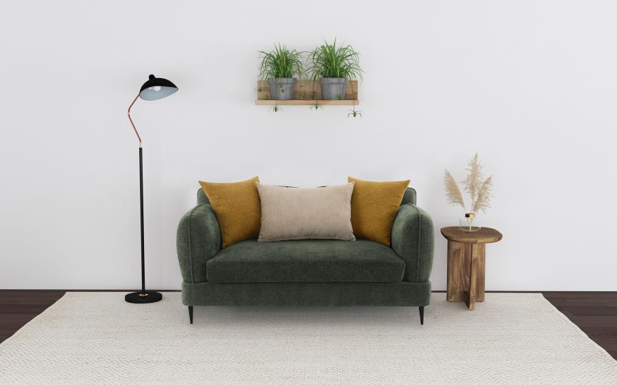 Jade - Chenille Upholstered Modern Track Arm Loveseat Coaster Fine Furniture