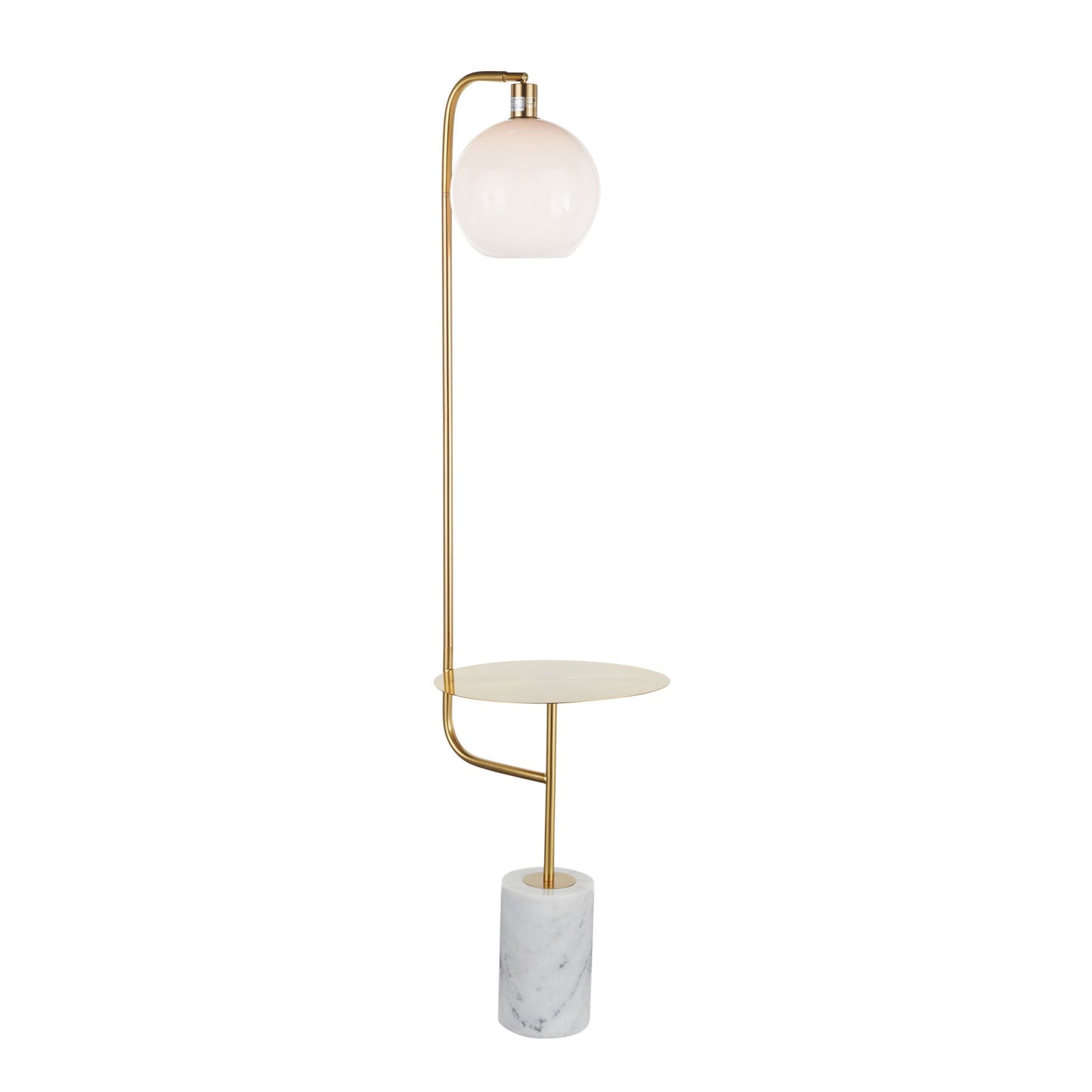 Symbol - Contemporary / Glam Floor Lamp Side Table - White Marble Lumi Source