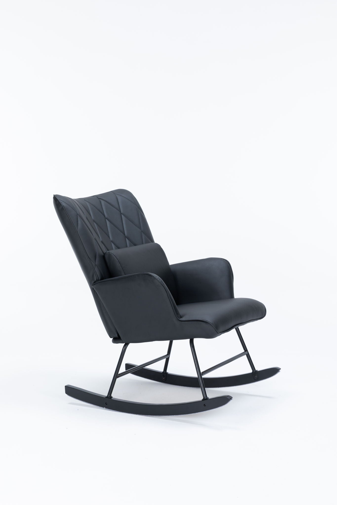Rocking Accent Chair With Lumbar Pillow And Ottoman Home Essentials