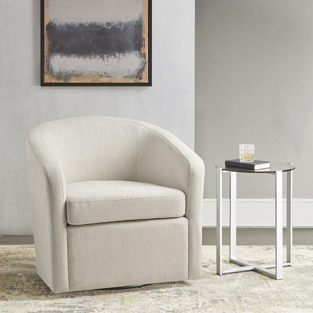 Amber - Swivel Chair - Ivory Martha Stewart