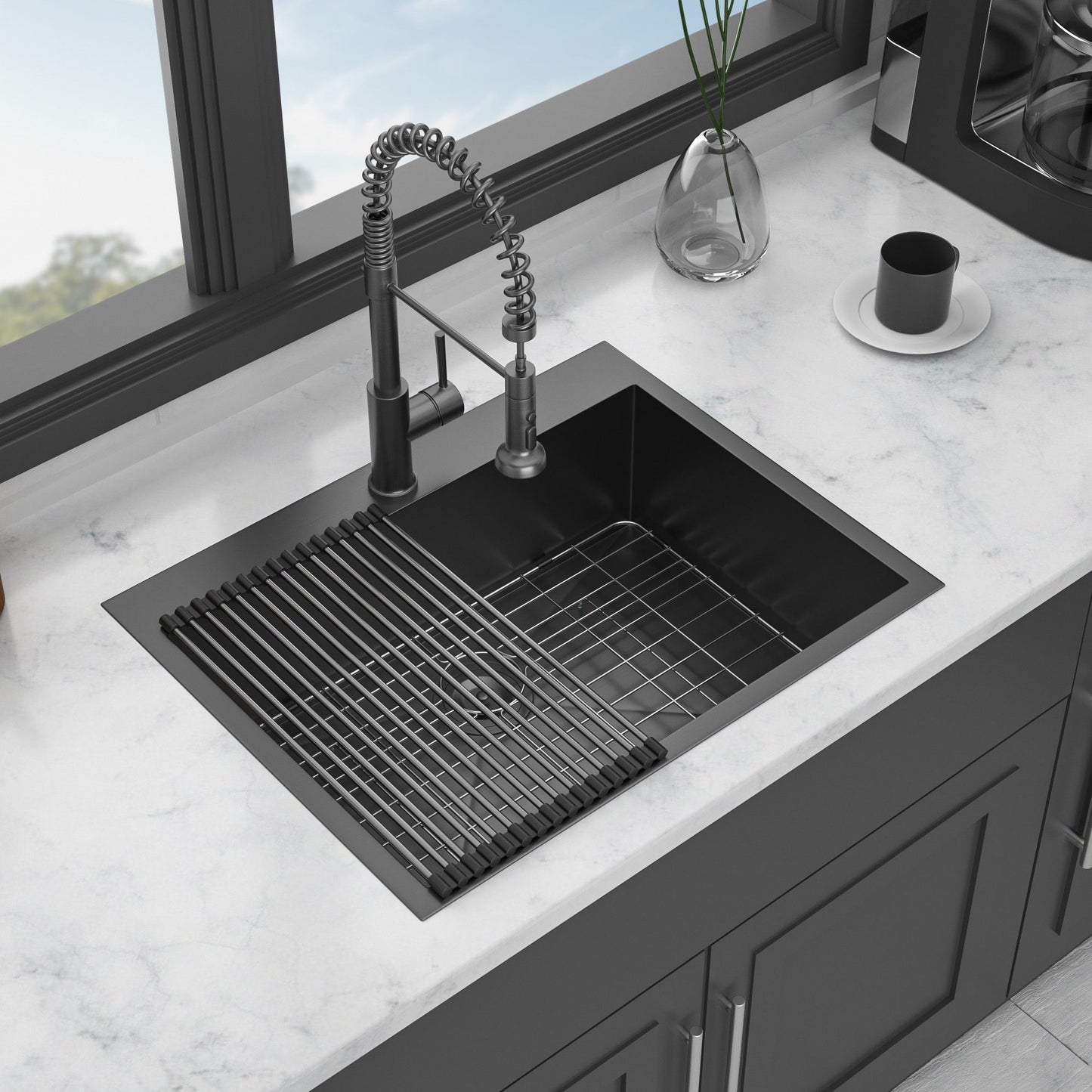 Drop In Kitchen Sink, 16 Gauge Stainless Steel, Topmount Daily Nest