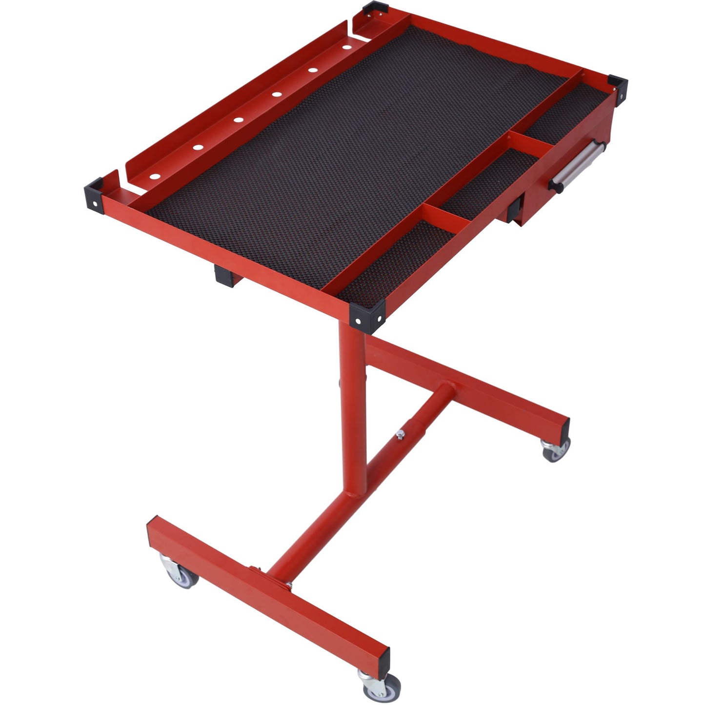 Adjustable Tear Down Work Table With Drawer For Garages, Repair Shops, And Diy, Portable, (4) 2.5" Swivel Casters, 220 Pound Capacity, Rubber Corners, Heavy Duty Steel Home Essentials