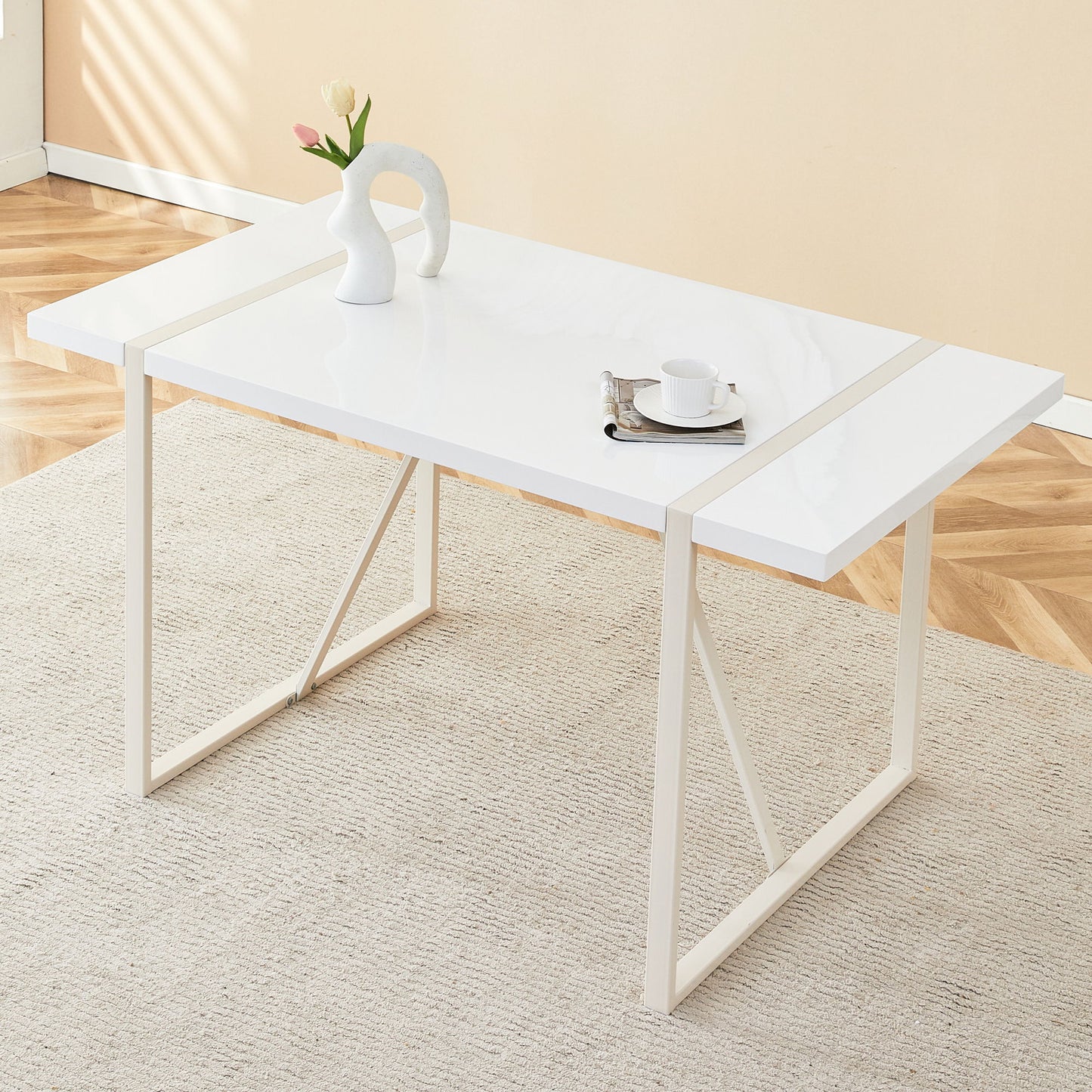 Industrial Rectangular Dining Table For 4 - 6 People Home Essentials