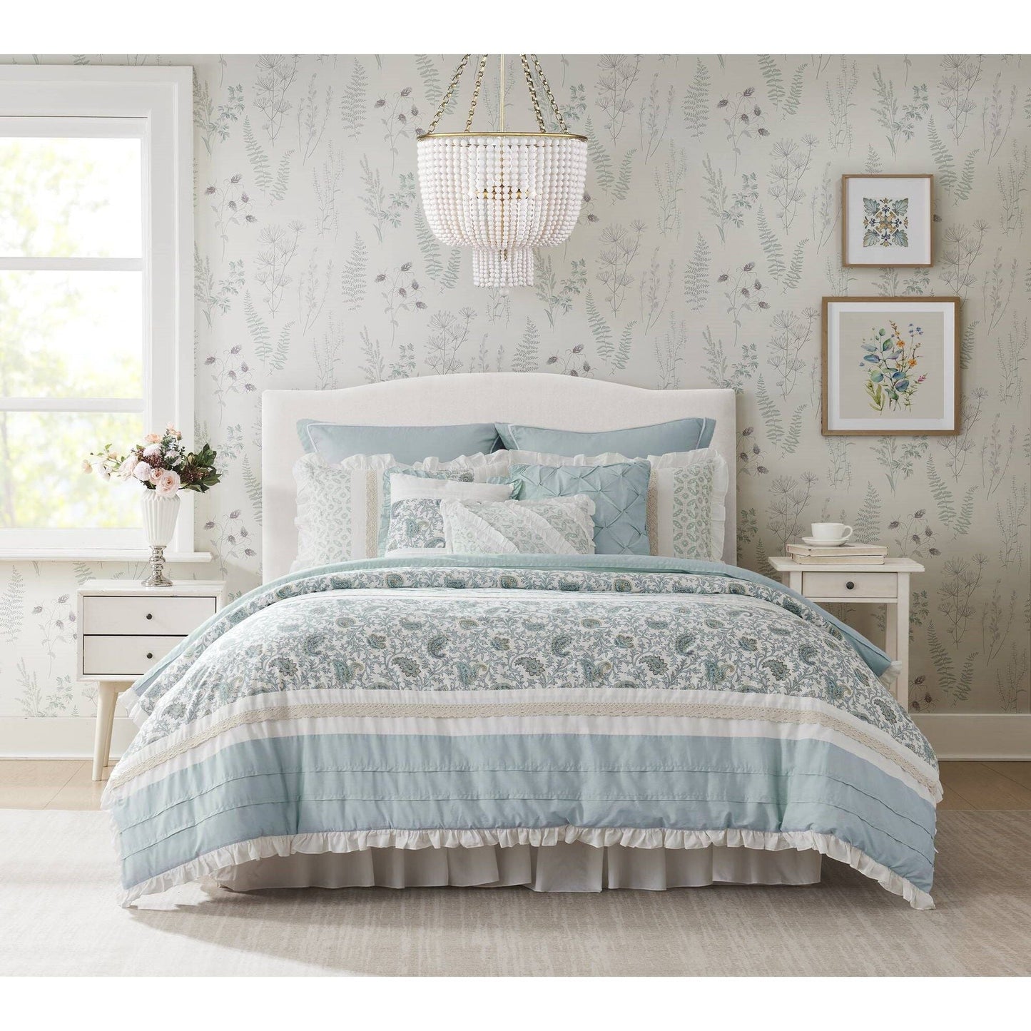 Dawn - Queen - 9 Piece Comforter Set - Blue Madison Park