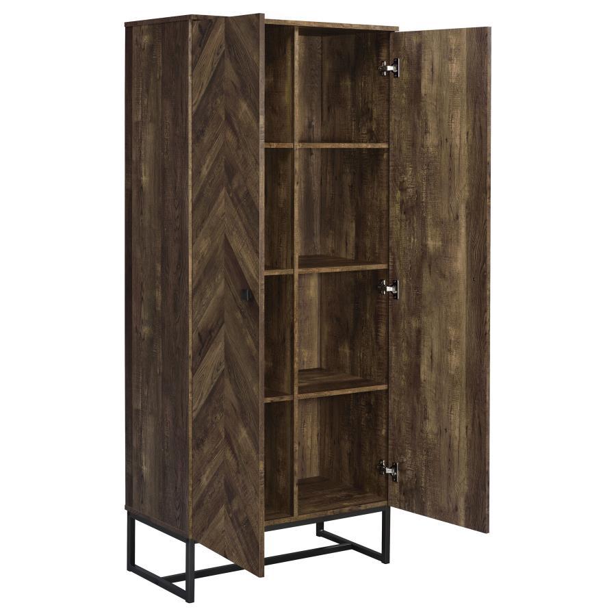 Carolyn - 2 Door Engineered Wood Accent Cabinet - Rustic Oak CoasterEveryday