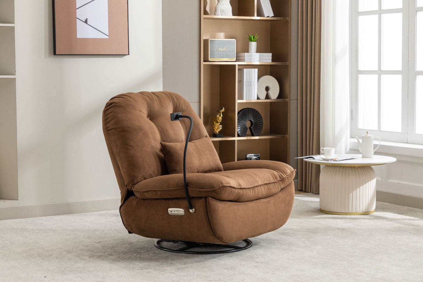 Power Recliner Swivel Glider USB Charger With Bluetooth Music Player, Sleep, Working, Game And Leisure Home Essentials