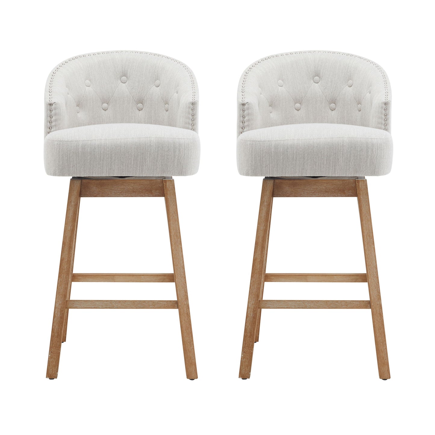 360 Degree Rotation Swivel Counter Stools (Set of 2) Noble House