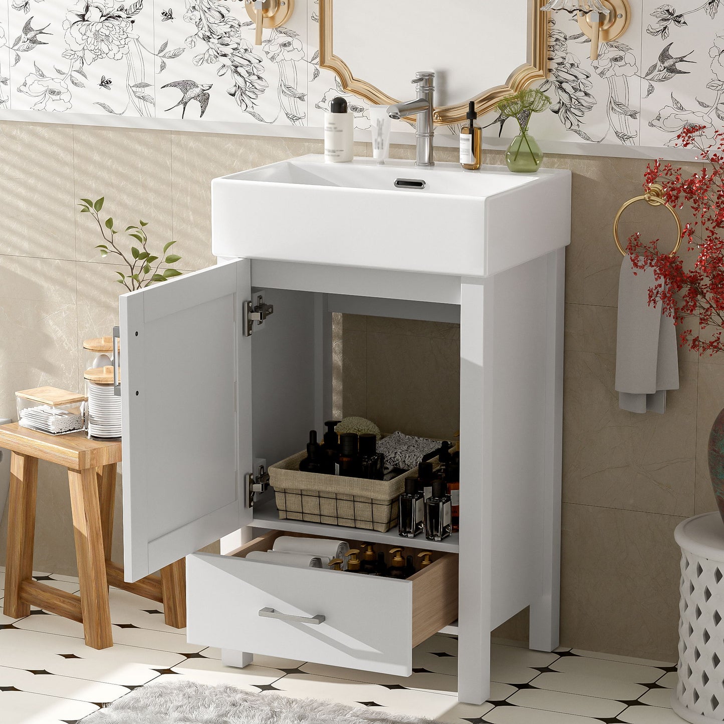 Bathroom Vanity With Sink, Frame And Drawer Hearth and Haven