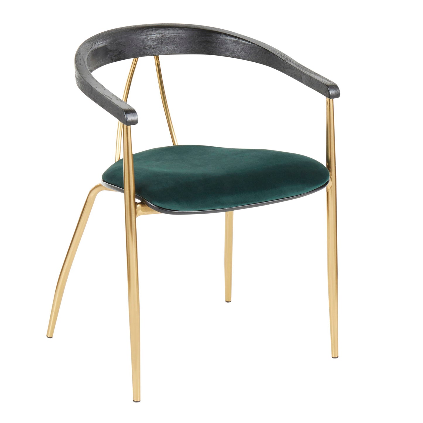 Vanessa - Contemporary Chair (Set of 2) - Gold / Green - Black Lumi Source